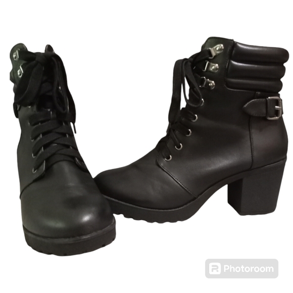 Mia 3" Chunk Heel Zip Up Farah Ankle Boots Size 11M - Picture 13 of 13